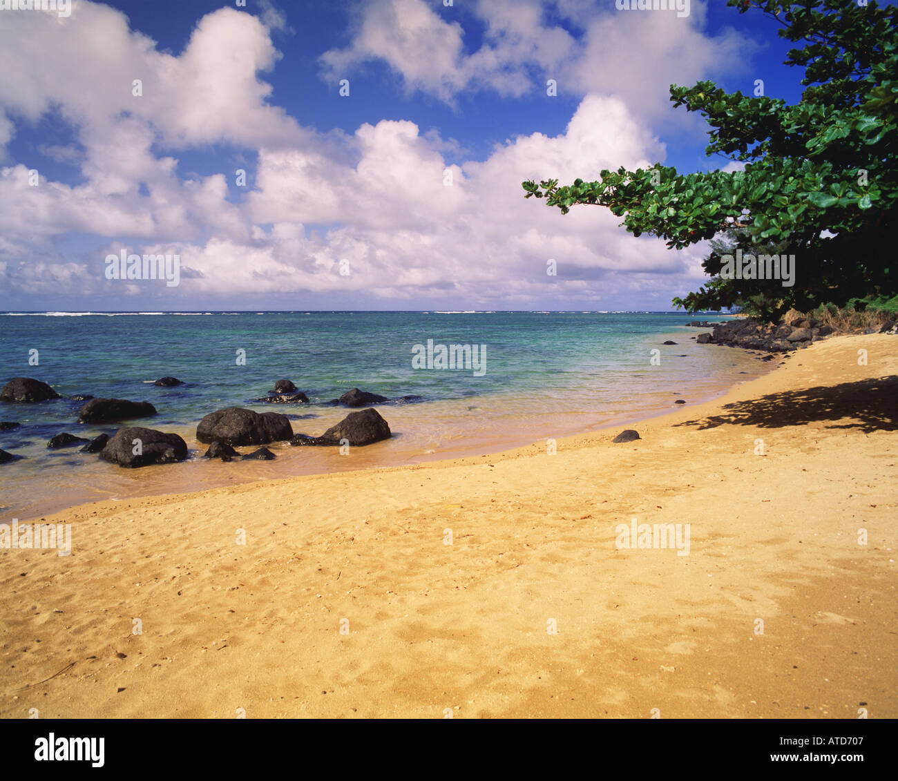 Anini Beach Kauai Hawaii Foto Stock