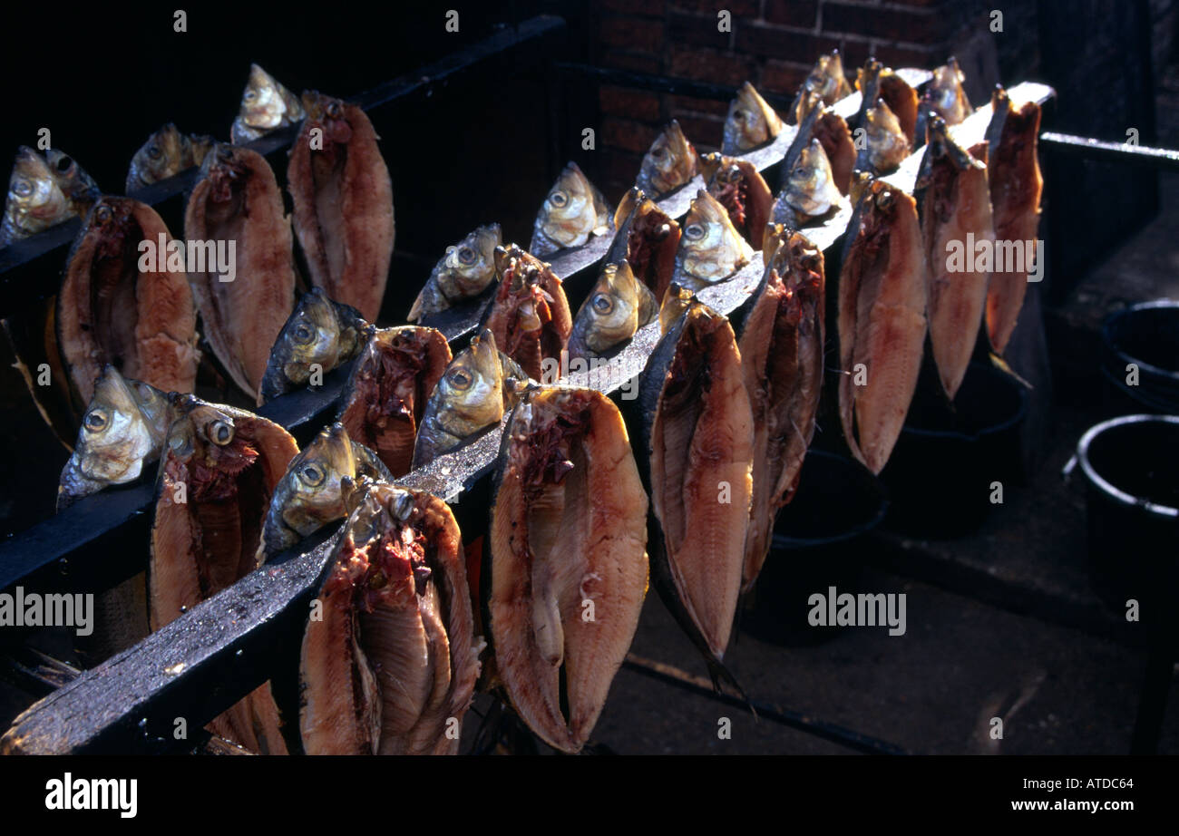 Pesce affumicato Richardson s smokehouse Orford Suffolk in Inghilterra Foto Stock