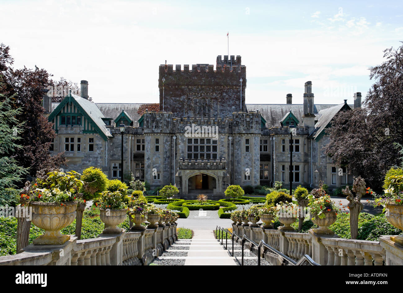 Hartley Castello alla Strada Regia Università Isola di Vancouver BC Canada Foto Stock