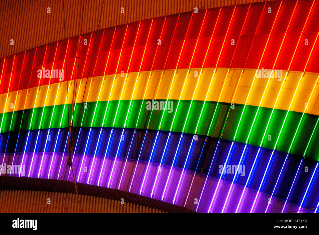 Rainbow al Neon di Las Vegas Nevada USA Foto Stock