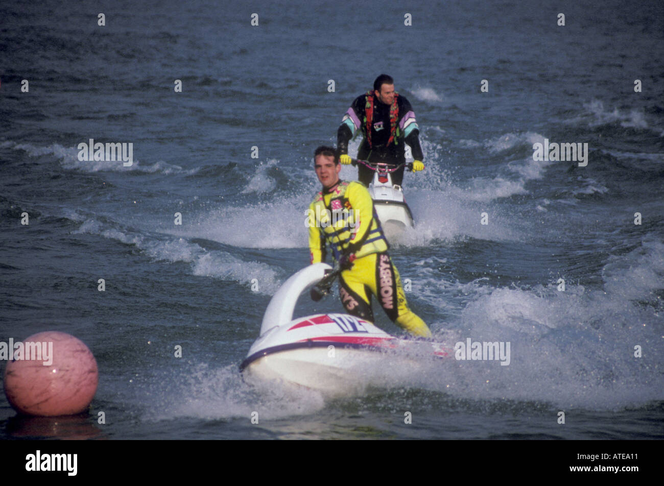 Jet Ski a Cotswold Water Park Foto Stock