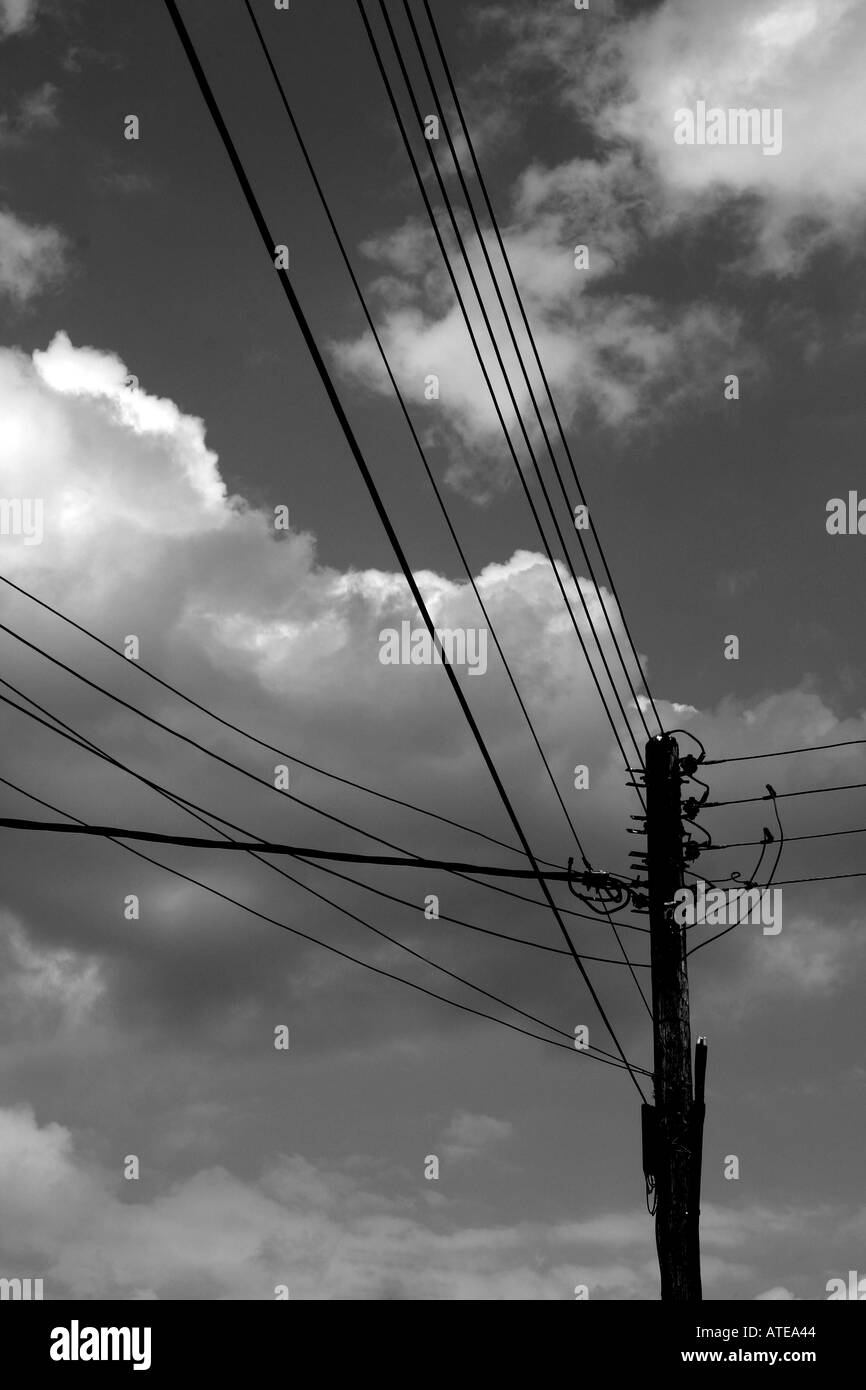 Linee di alimentazione aeree Foto Stock