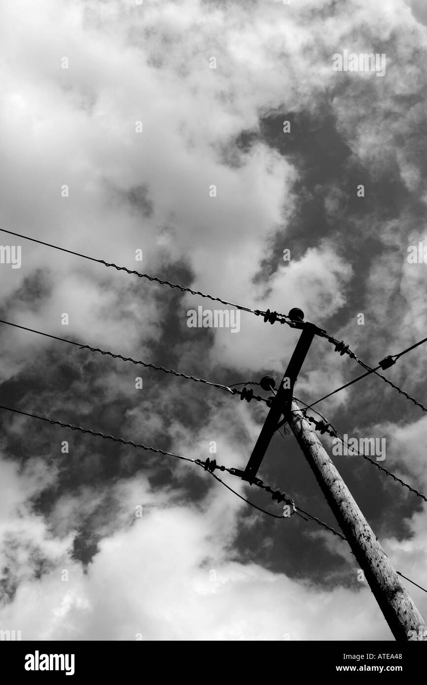 Linee di alimentazione aeree Foto Stock