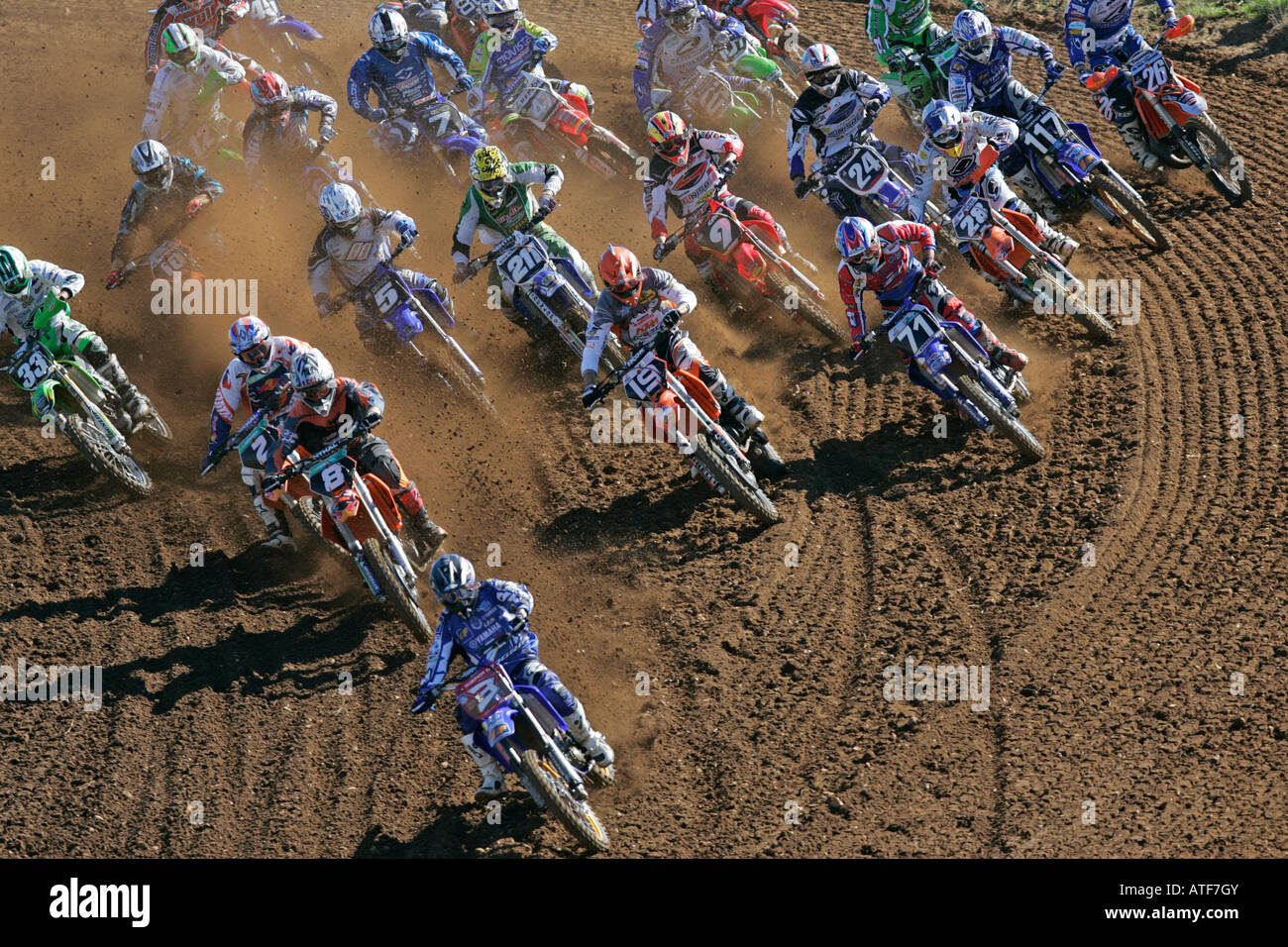 Motocross MX racers in azione. Foto Stock