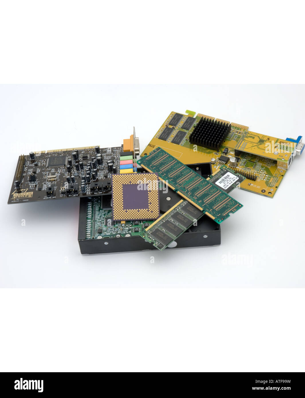 I vari componenti del computer Foto Stock