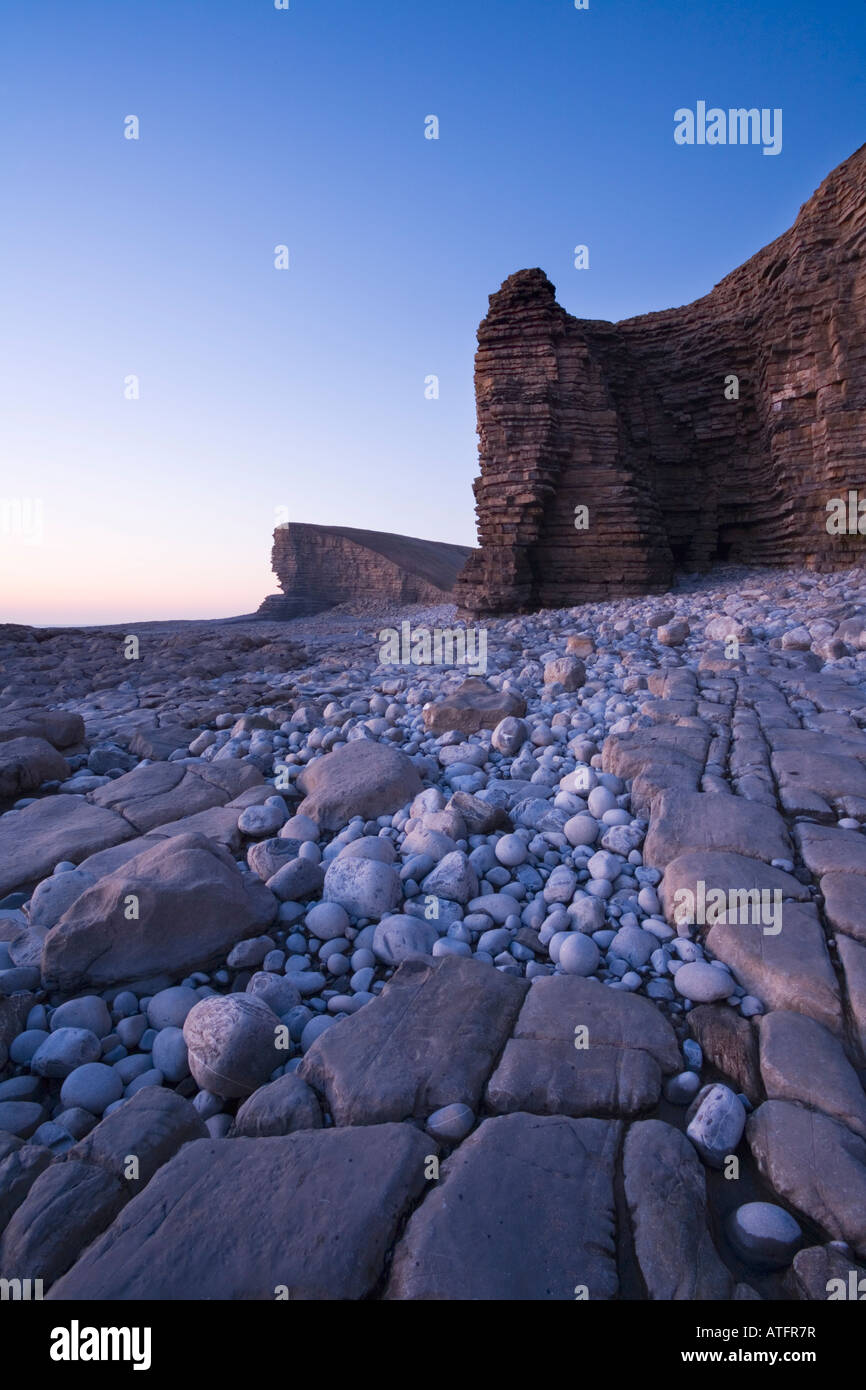 Scogliere a Nash punto parte del Glamorgan Heritage Coast Vale of Glamorgan South Wales UK Foto Stock