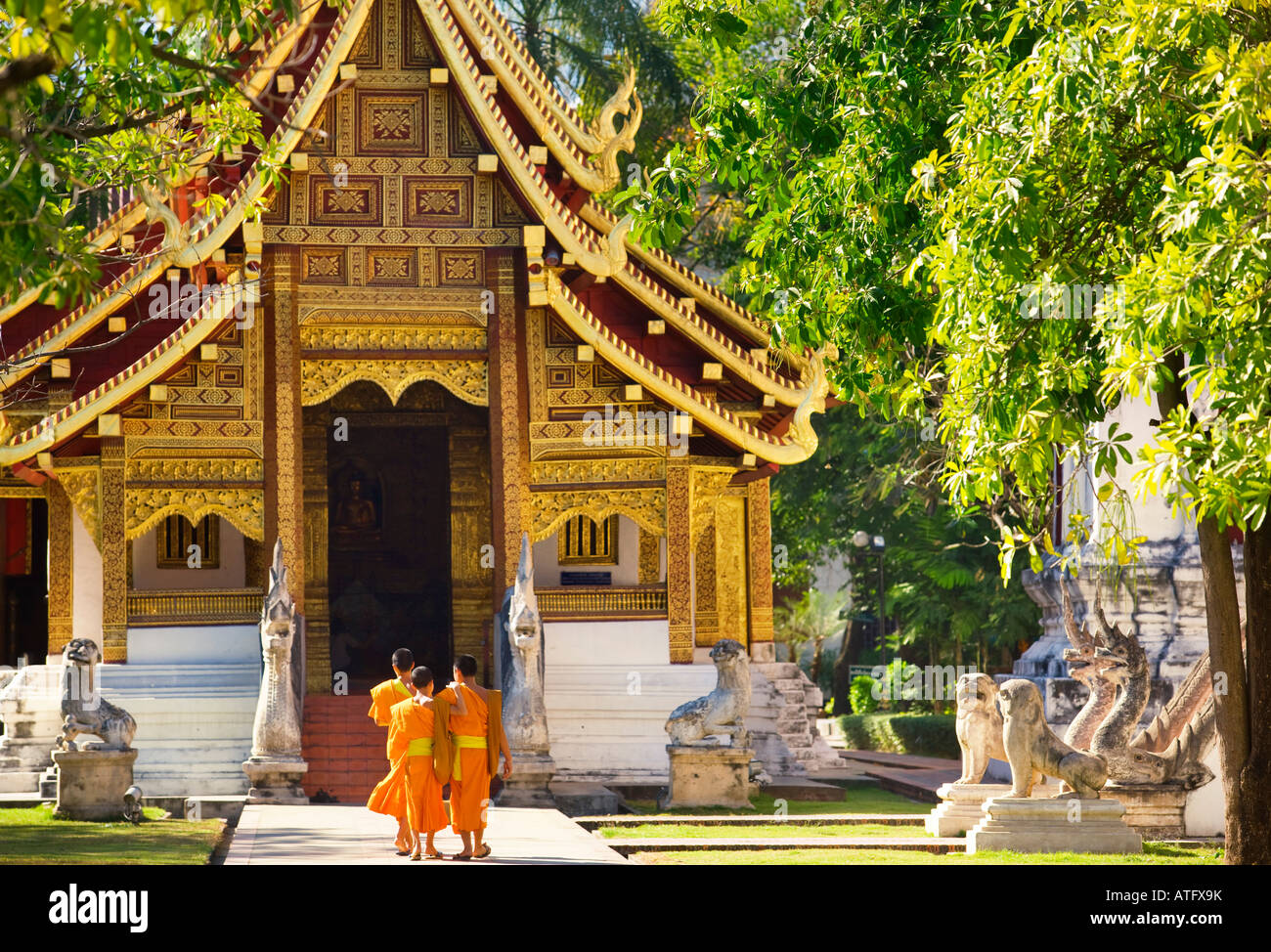 Il Wat Phra Sing tempio in Chiang Mai Foto Stock