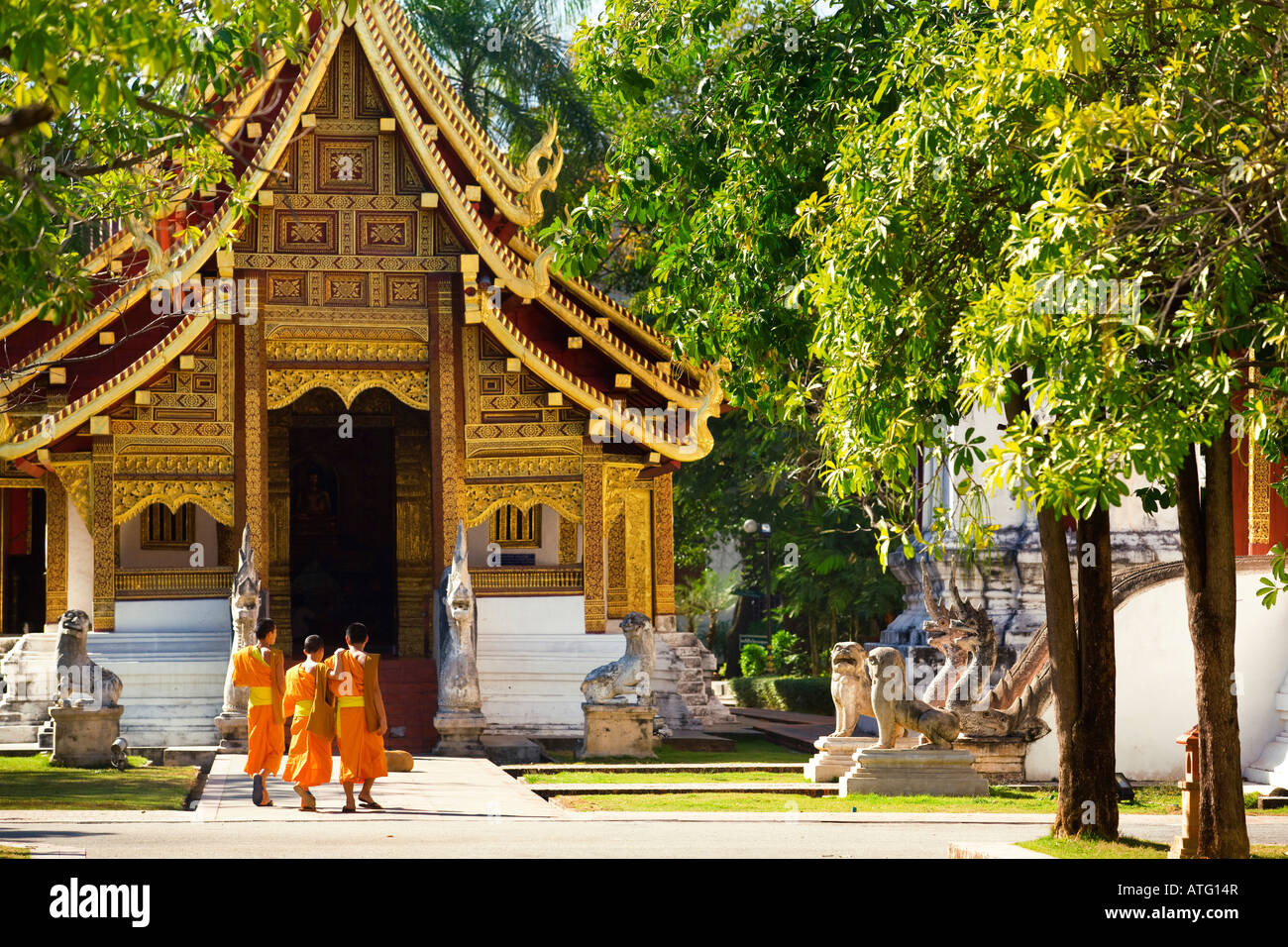 Wat Phra Sing tempio in Chiang Mai Foto Stock