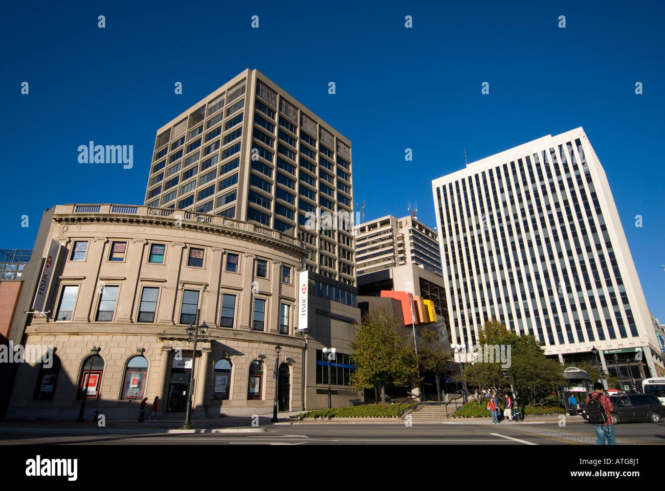 Immagine di stock di Saint John New Brunswick city centre e municipio Foto Stock