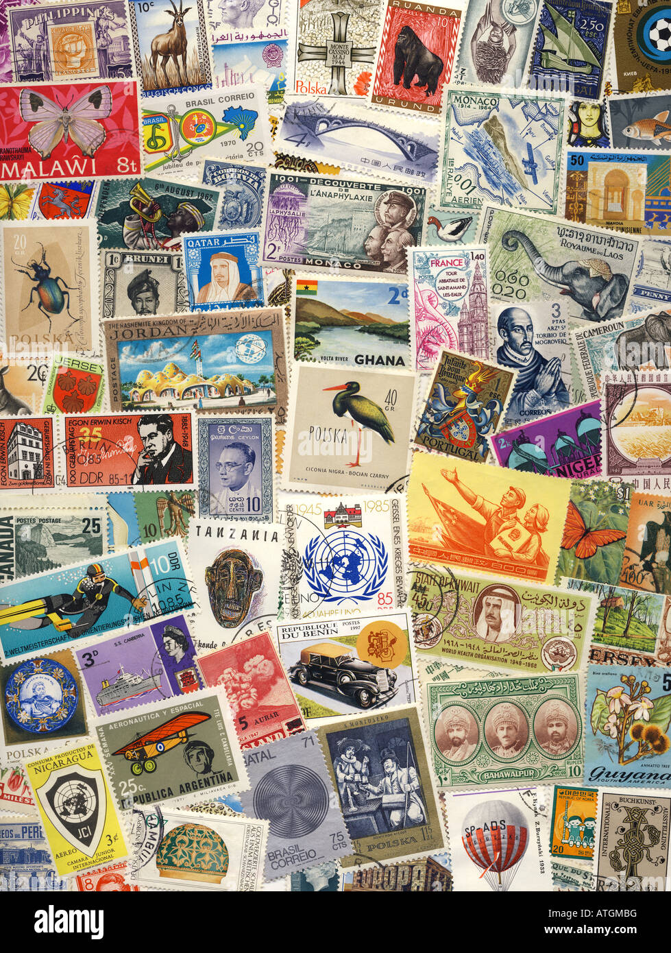 I francobolli di tutto il mondo Foto Stock