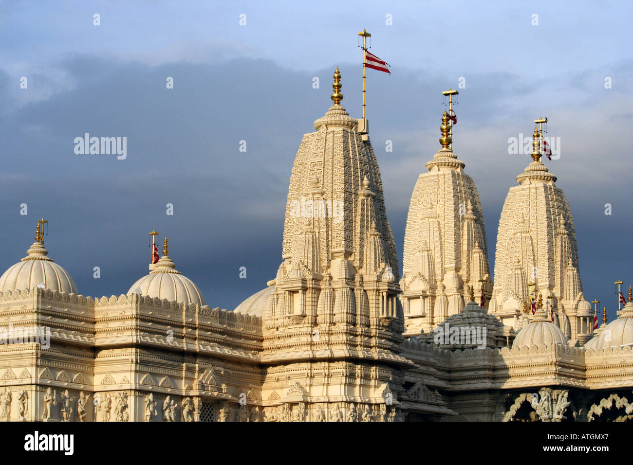 Tempio indiano. Illinois. BAPS Shree Swaminarayan Mandir Foto Stock