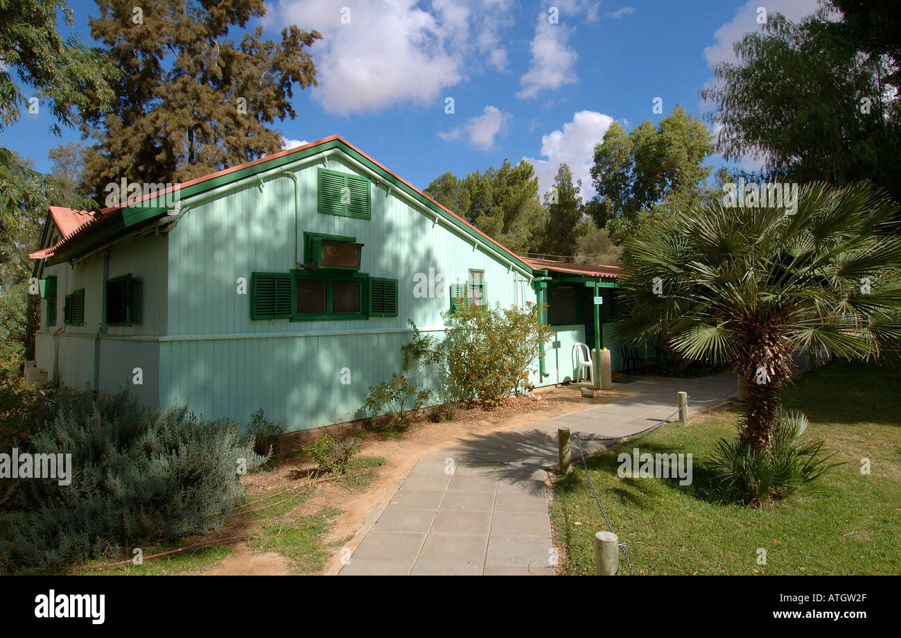 Casa di David Ben-Gurion chi è stato il principale fondatore dello Stato di Israele in Kibbutz Sde Boker nel deserto del Negev Foto Stock