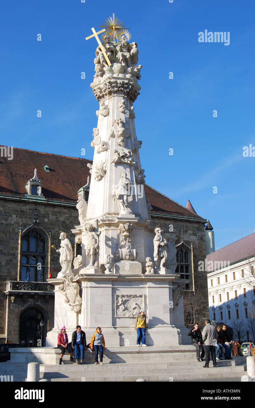Chiesa monumento, il quartiere del Castello di Buda, Budapest, Repubblica di Ungheria Foto Stock
