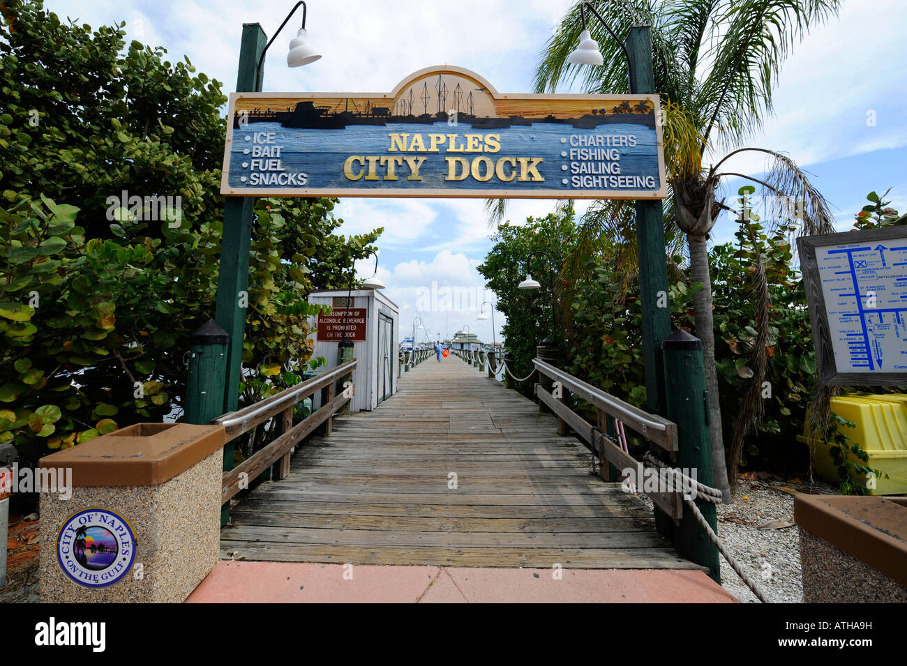 Napoli città della Florida Dock Foto Stock