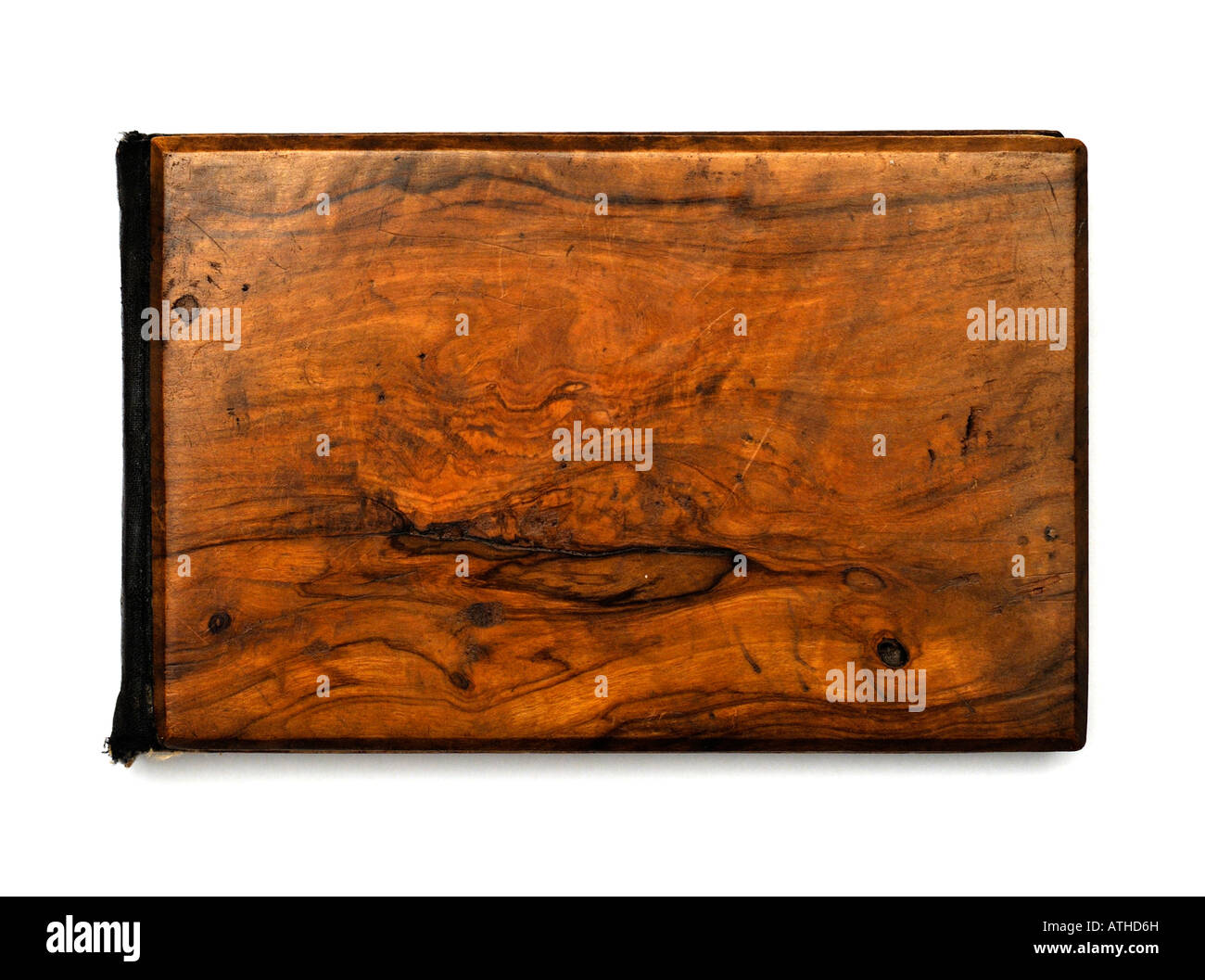 1900s souvenir in legno di olivo album di fiori pressati dalla Terra Santa e di Gerusalemme Foto Stock