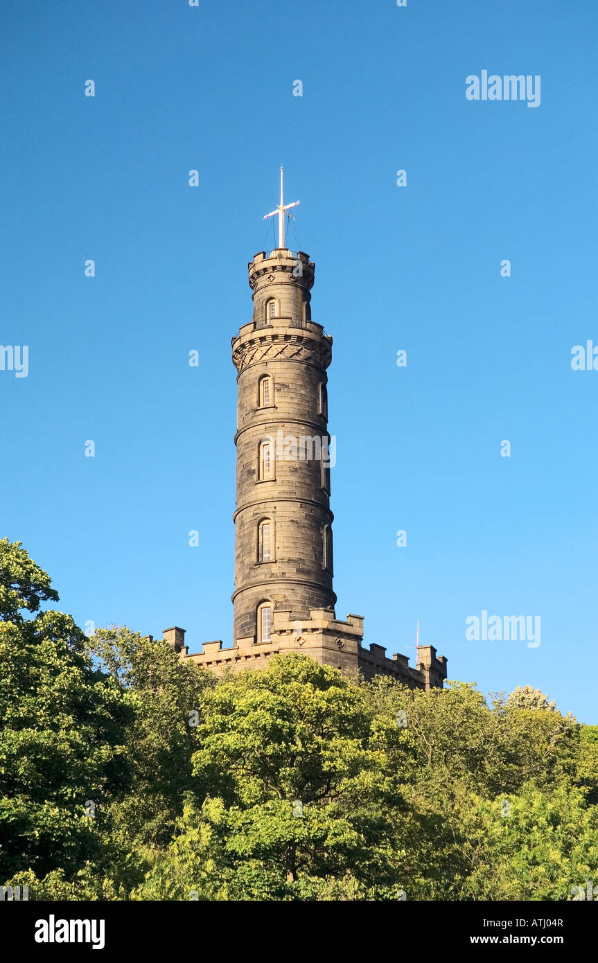 Nelson è un monumento su Calton Hill, il centro di Edimburgo, Regione di Lothian, Scozia Foto Stock