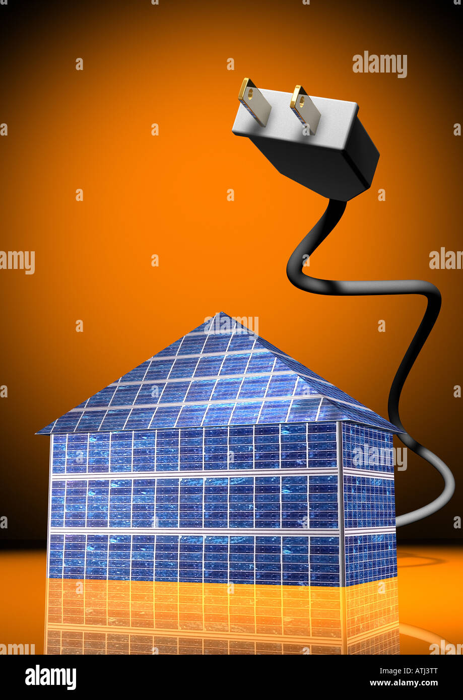 Energia solare casa Solarhaus Solarstrom Foto Stock