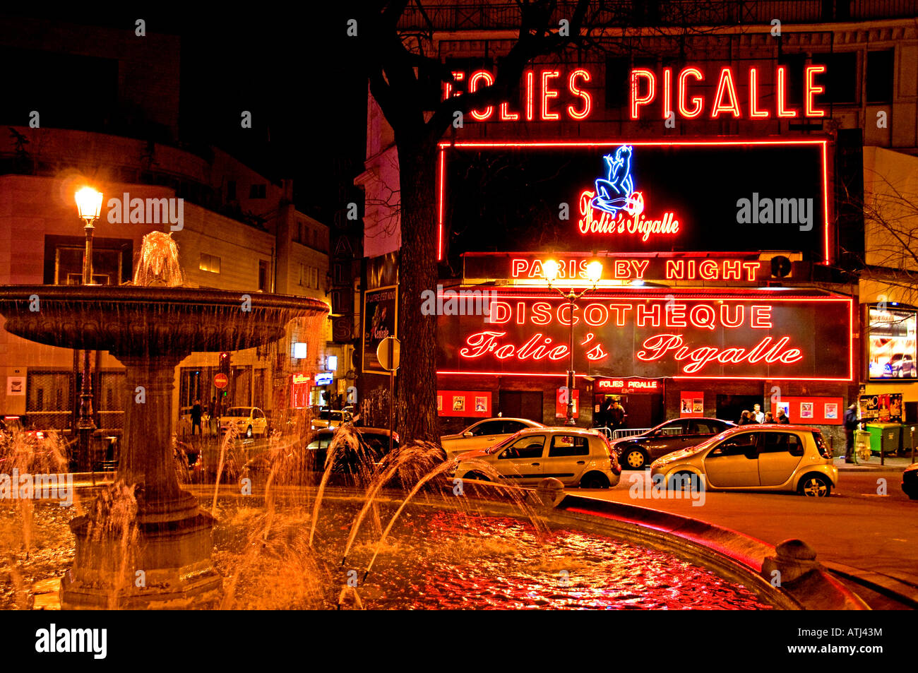 Folies Pigalle Montmartre Fontana Discoteca Foto Stock