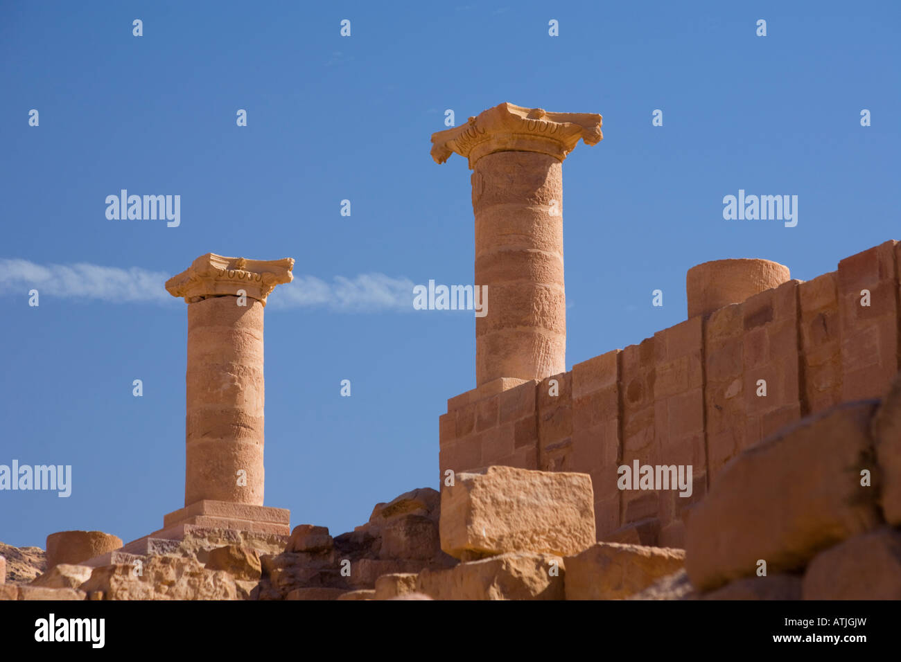 Grande Tempio, Petra, Giordania Foto Stock