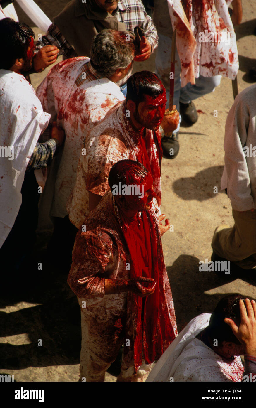 I musulmani sciiti in Libano commemorare il Ashura il decimo giorno di Muharram Foto Stock