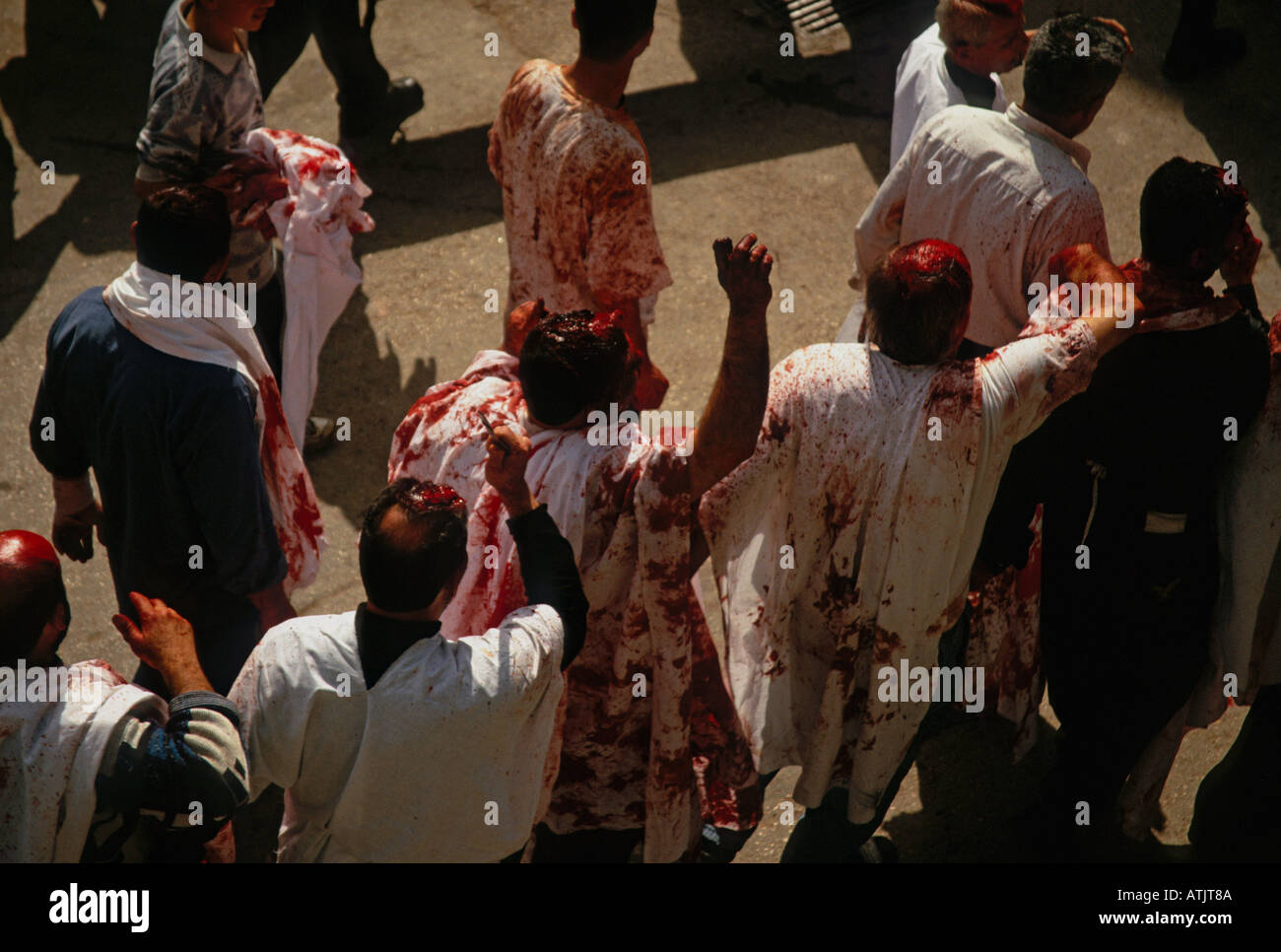I musulmani sciiti in Libano commemorare il Ashura il decimo giorno di Muharram Foto Stock