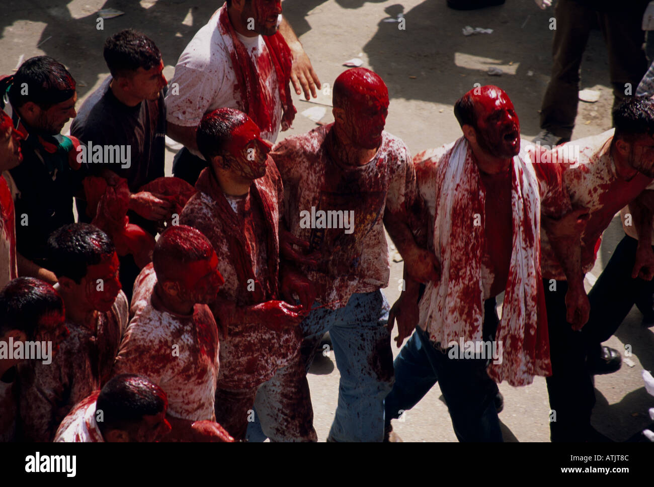 I musulmani sciiti in Libano commemorare il Ashura il decimo giorno di Muharram Foto Stock