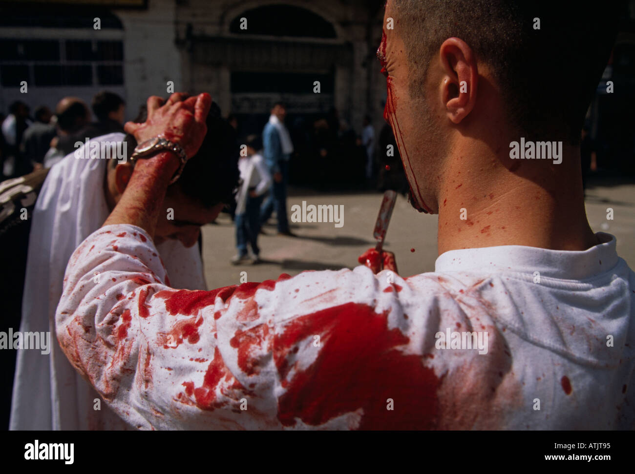 I musulmani sciiti in Libano commemorare il Ashura il decimo giorno di Muharram Foto Stock