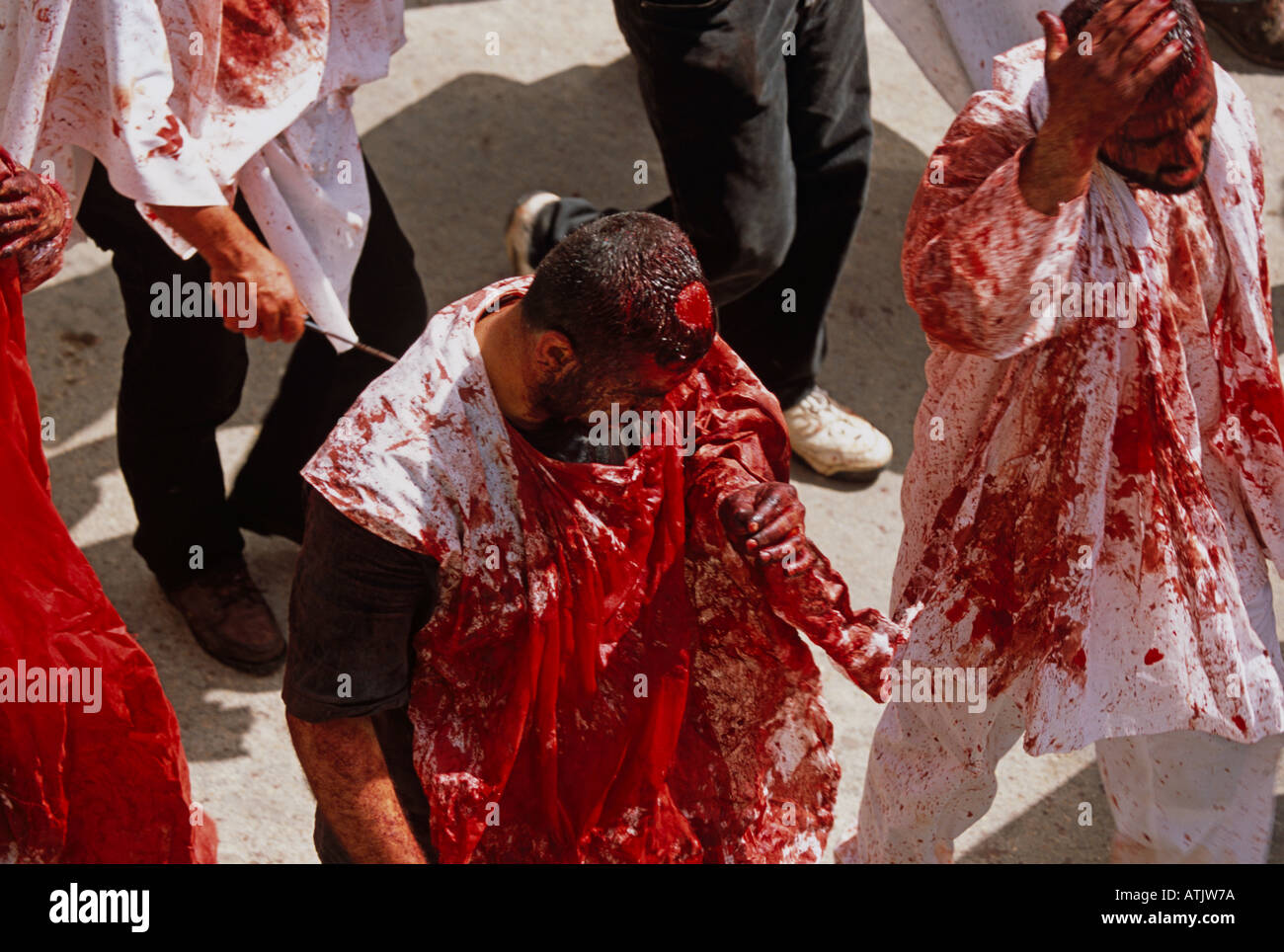 I musulmani sciiti in Libano commemorare il Ashura il decimo giorno di Muharram Foto Stock