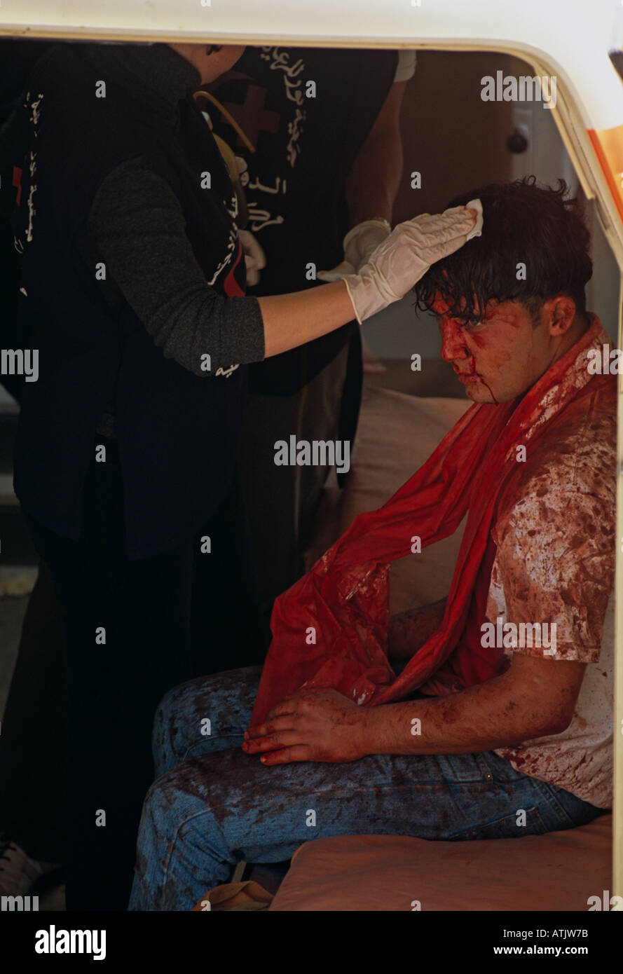 I musulmani sciiti in Libano commemorare il Ashura il decimo giorno di Muharram Foto Stock