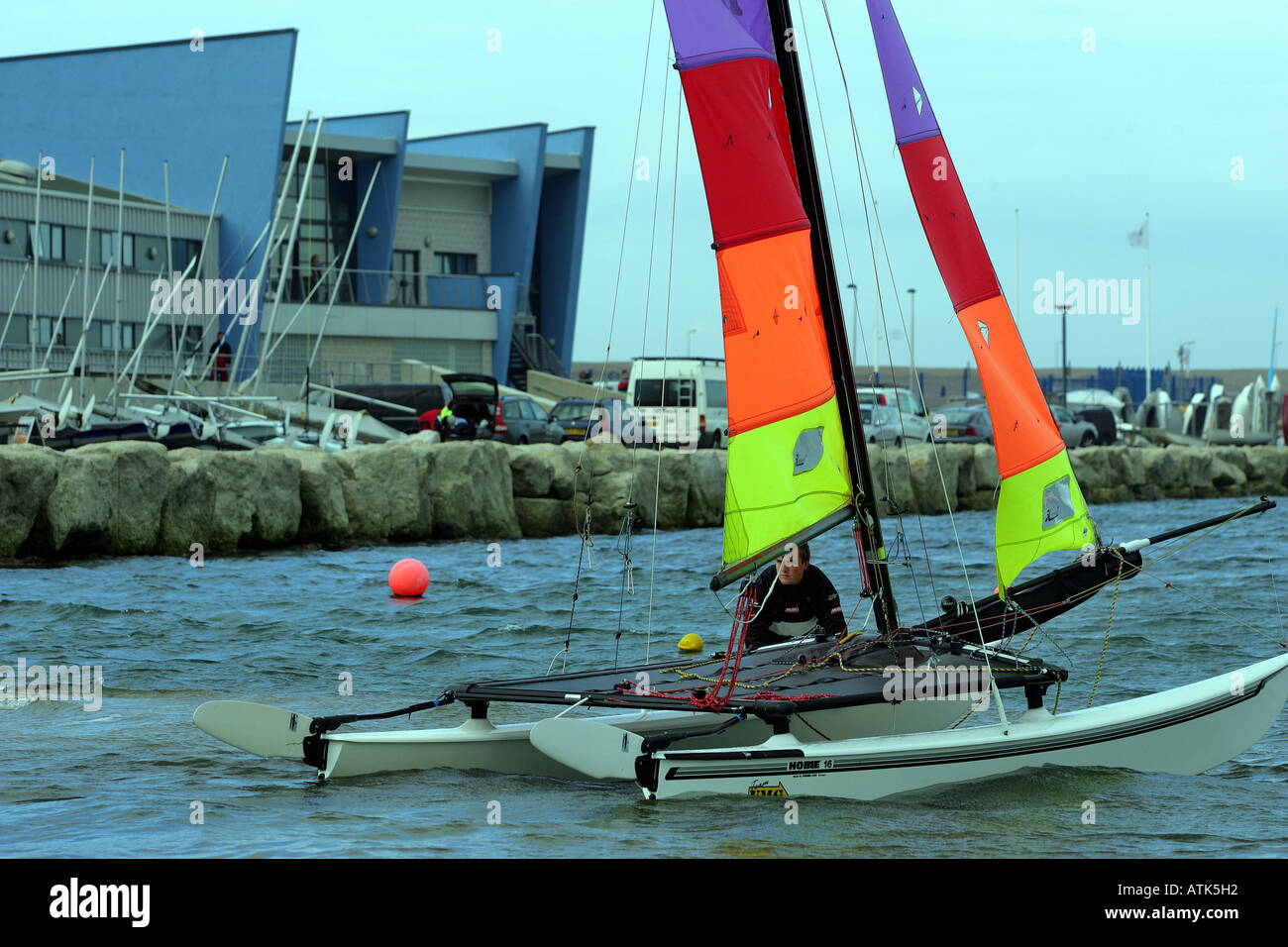 Il centro di vela a Portland nei pressi di Olimpiadi di Londra 2012 vela venue Weymouth Regno Unito Foto Stock