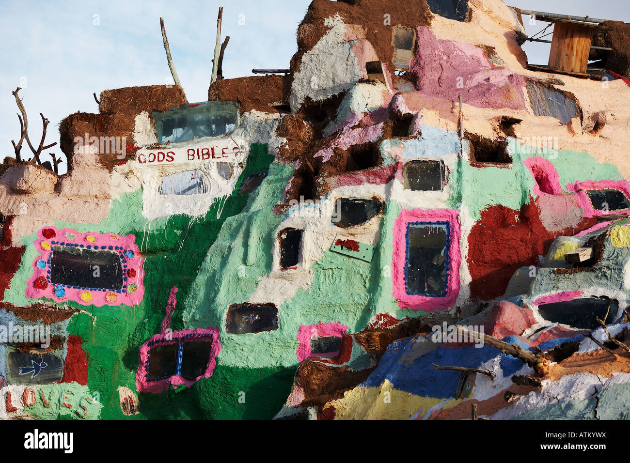 Il museo della montagna di salvezza, Niland, Salton Sea, Imperial Valley, California Foto Stock