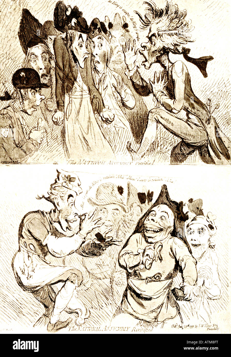 Caricature dell Assemblea Nazionale Francese Foto Stock