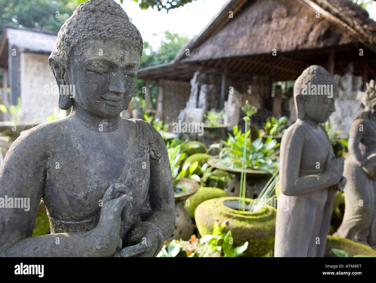 Pietra scolpita Buddha Ubud Bali Indonesia Foto Stock