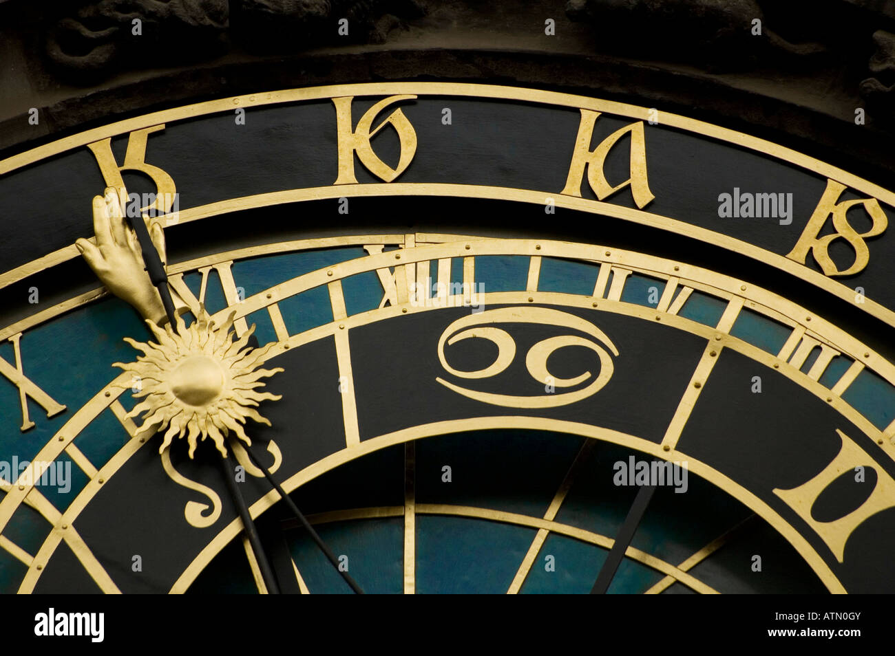 Orologio Astrologico a Praga Foto Stock