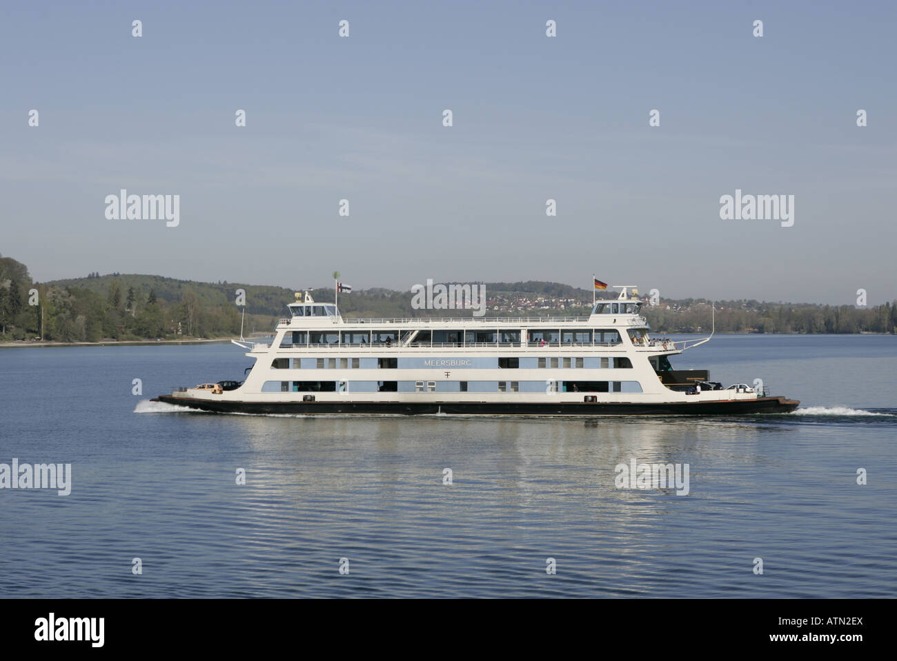 Di trasporto passeggeri e di traghetto sul Lago di Costanza nel Baden-Wuerttemberg,Germania Foto Stock