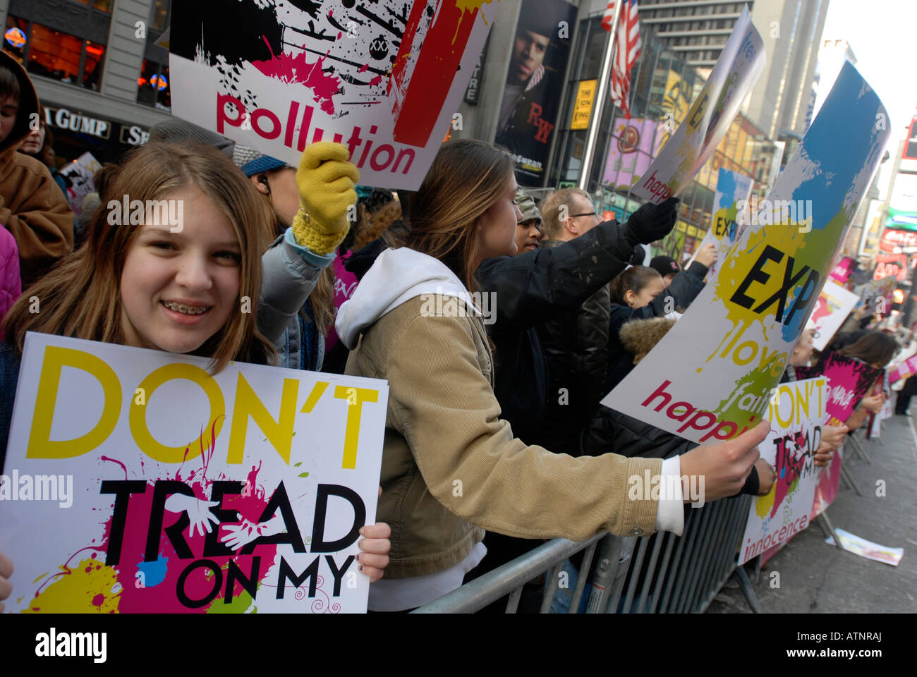 Teens evangelica nel rally di Times Square Foto Stock