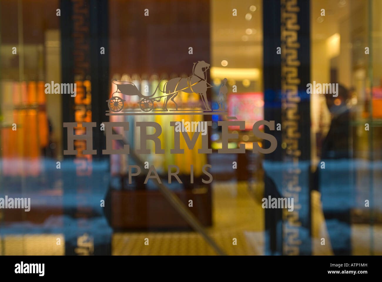 La Hermes store su Broad Street di fronte al New York Stock Exchange Foto Stock