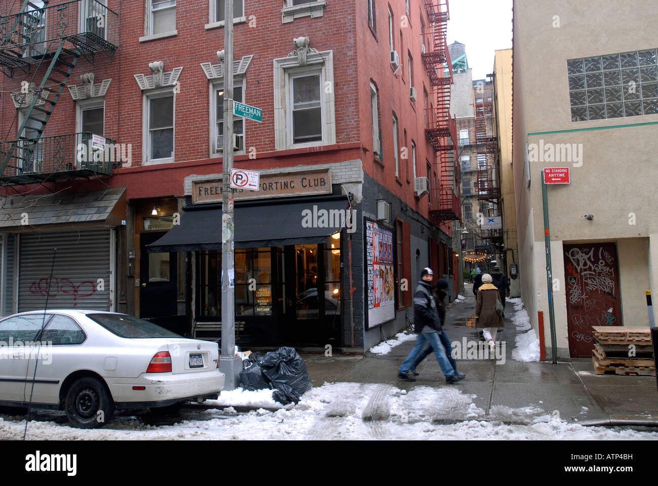 Freeman Vicolo un vicolo nascosto nel Lower East Side di New York Foto Stock