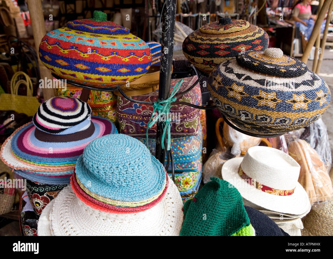 Strada del mercato Ubud Bali Indonesia Foto Stock