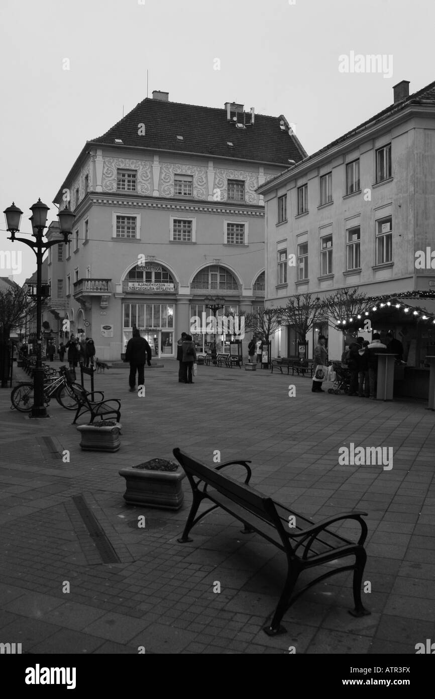 Strade di Győr, Ungheria Foto Stock