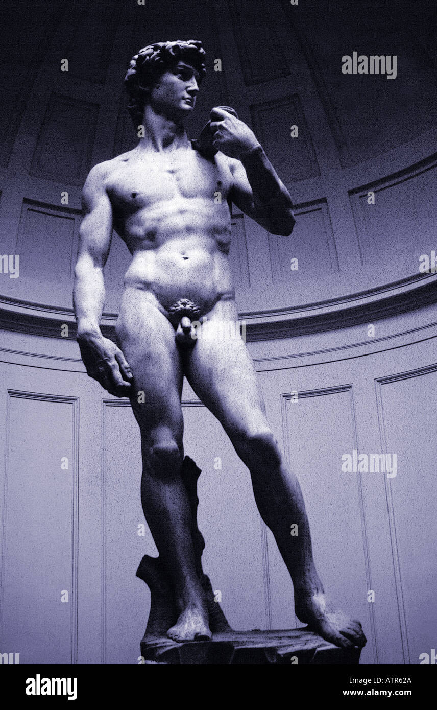 Statua del David di Michelangelo alla Galleria dell Accademia Firenze Italia Foto Stock