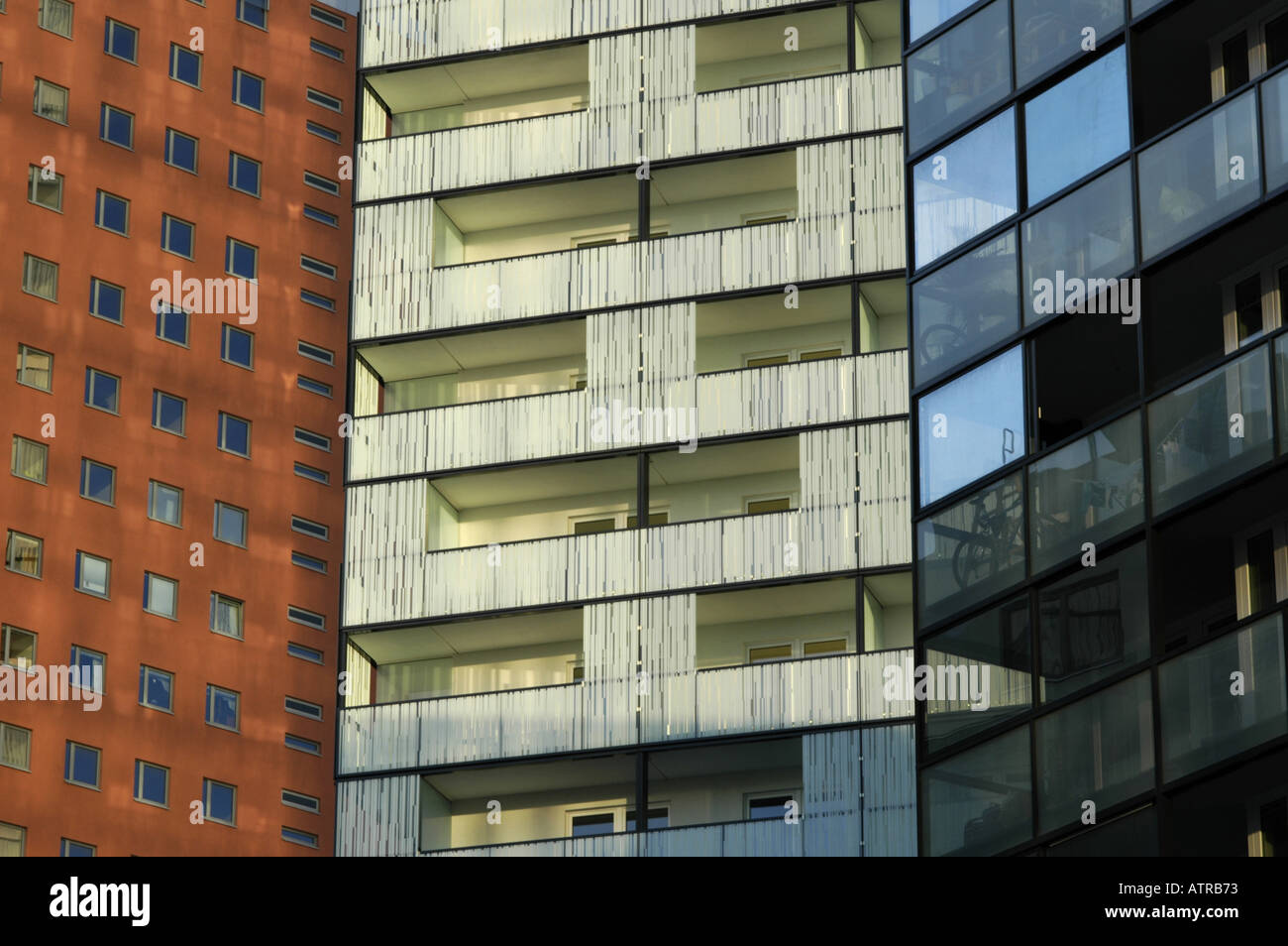 La città di Wienerberg architettura moderna torre di appartamenti Foto Stock