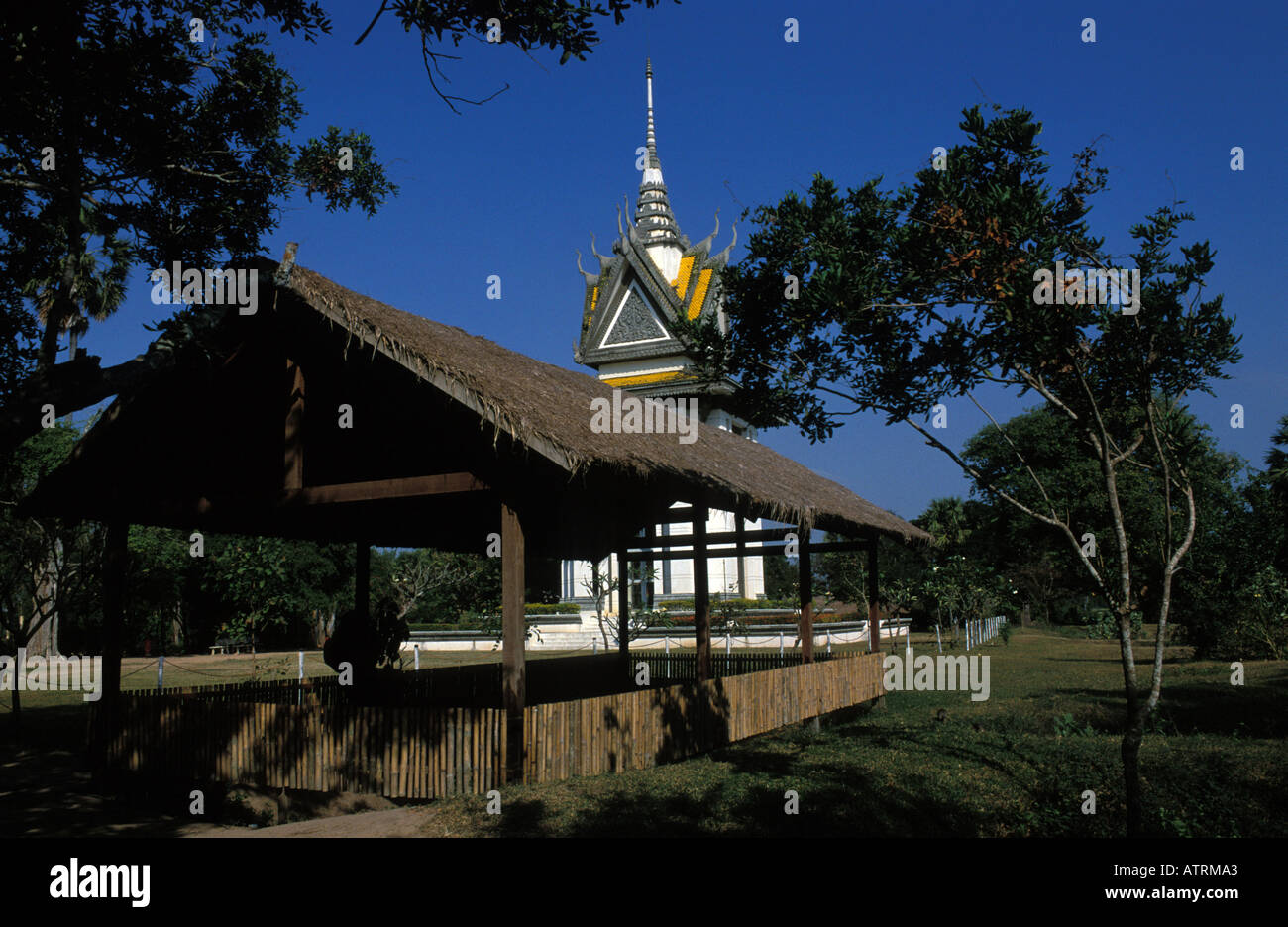 I campi di sterminio di Choeung Ek vittime del regime di Pol Pot Foto Stock