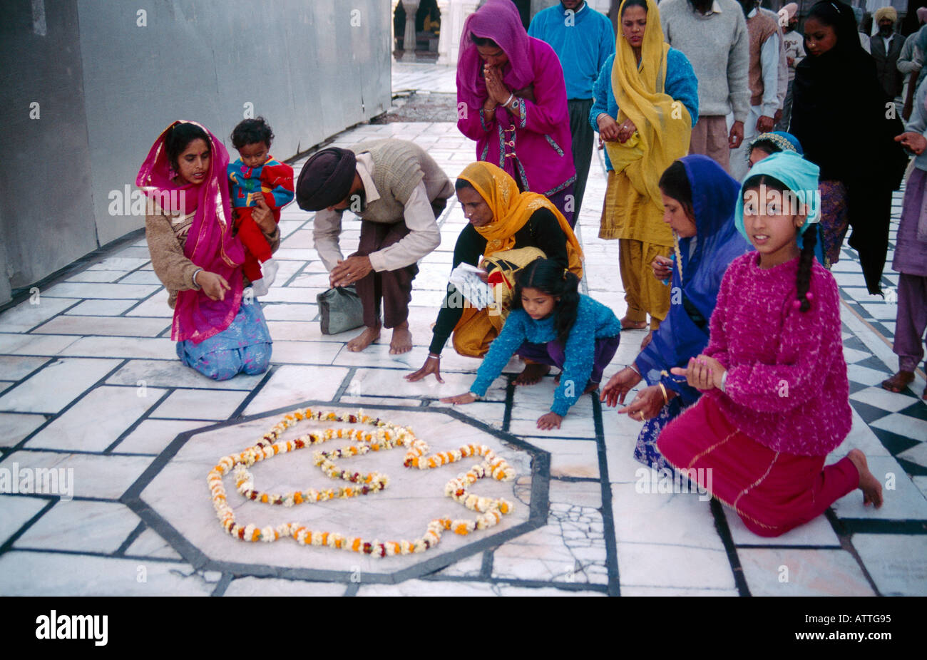 Amritsar India Tempio d'oro posto dove Baba Dip Singh è morto Foto Stock