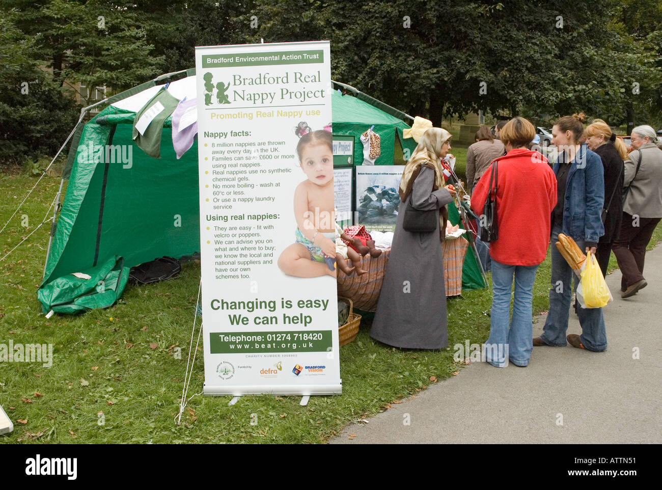 Bradford pannolino vero e proprio progetto di uno schema di convincere le mamme ad abbandonare i pannolini usa e getta Foto Stock