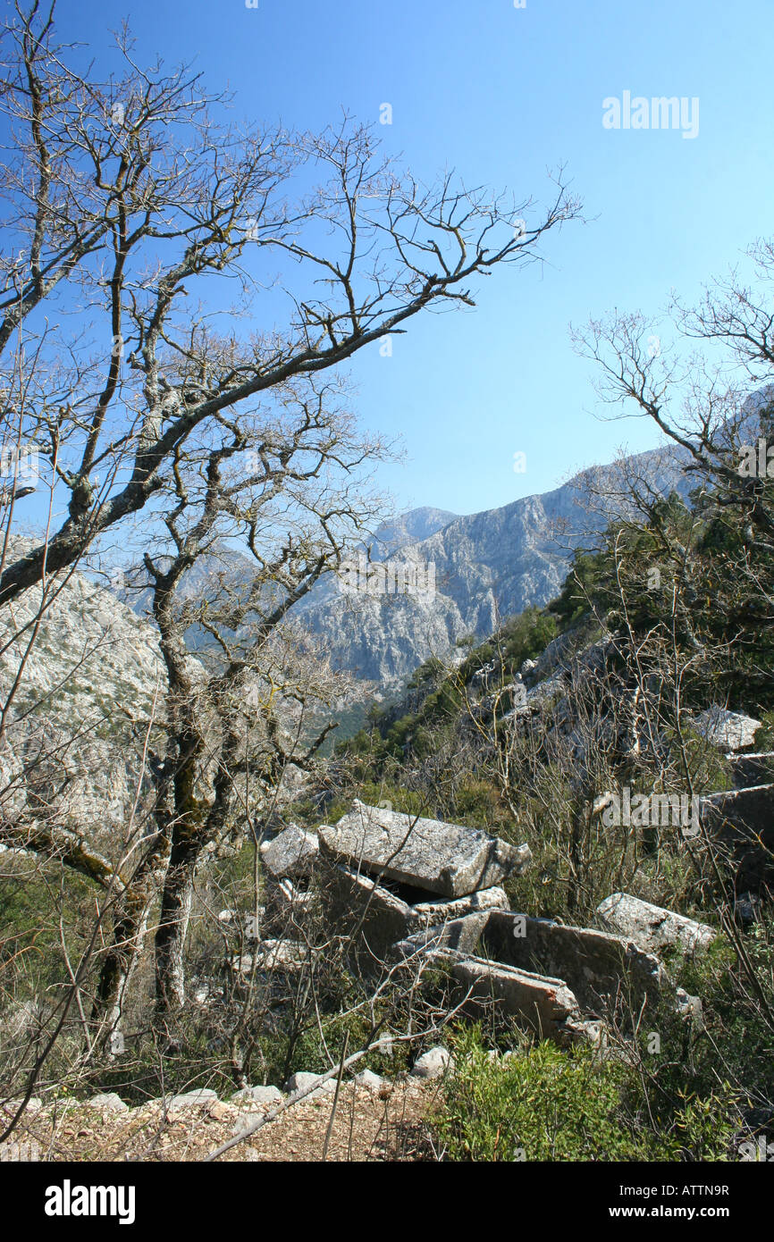 Le tombe di Thermessos, Turchia Foto Stock