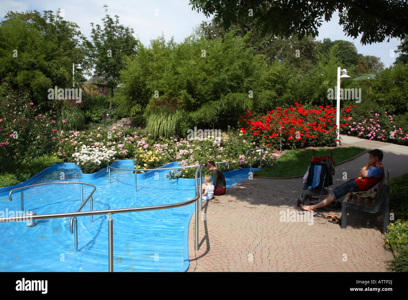 Erfurt, EGA-Park, il Catinaccio, Kneippbecken Foto Stock
