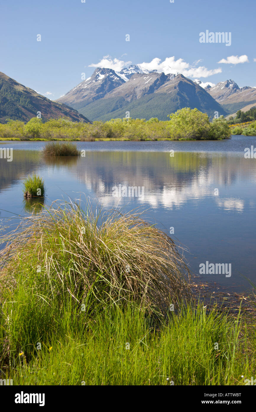 Mt la Earnshaw da Glenorchy, Nuova Zelanda Foto Stock