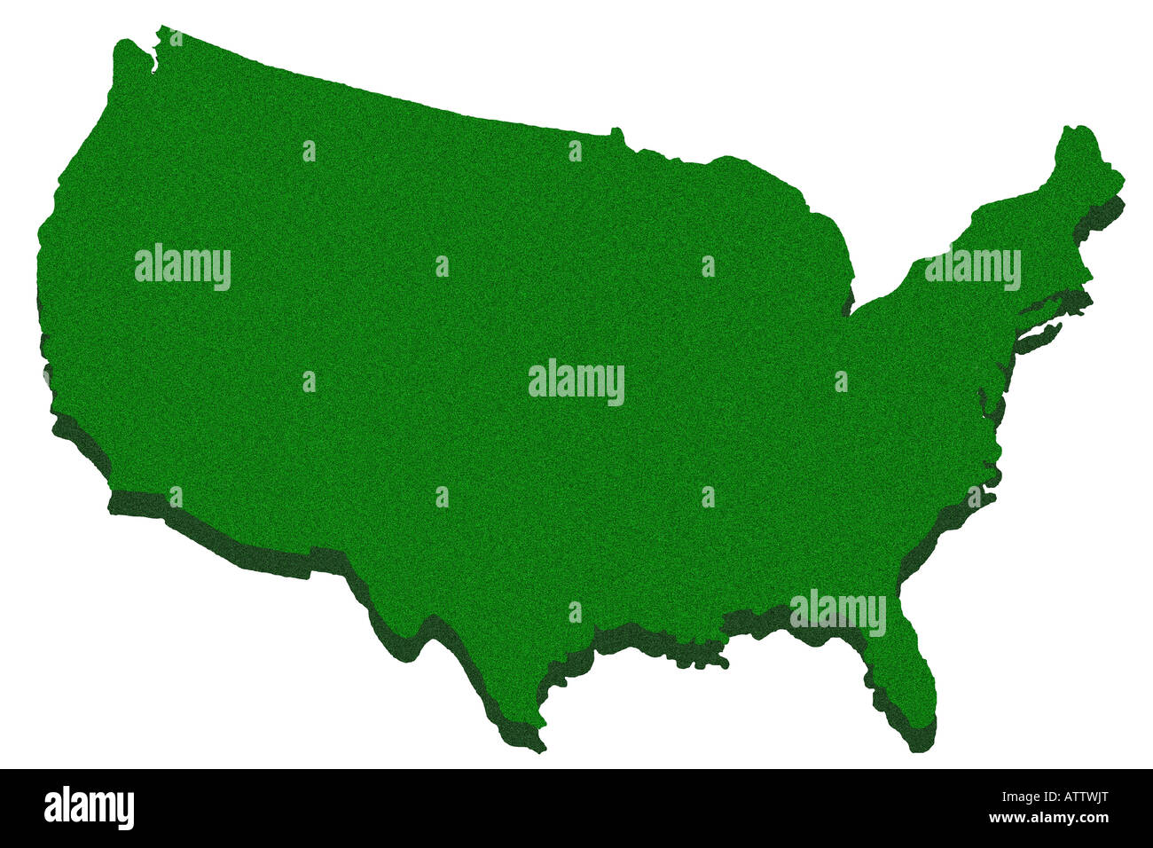 Mappa di contorno di Stati Uniti Foto Stock