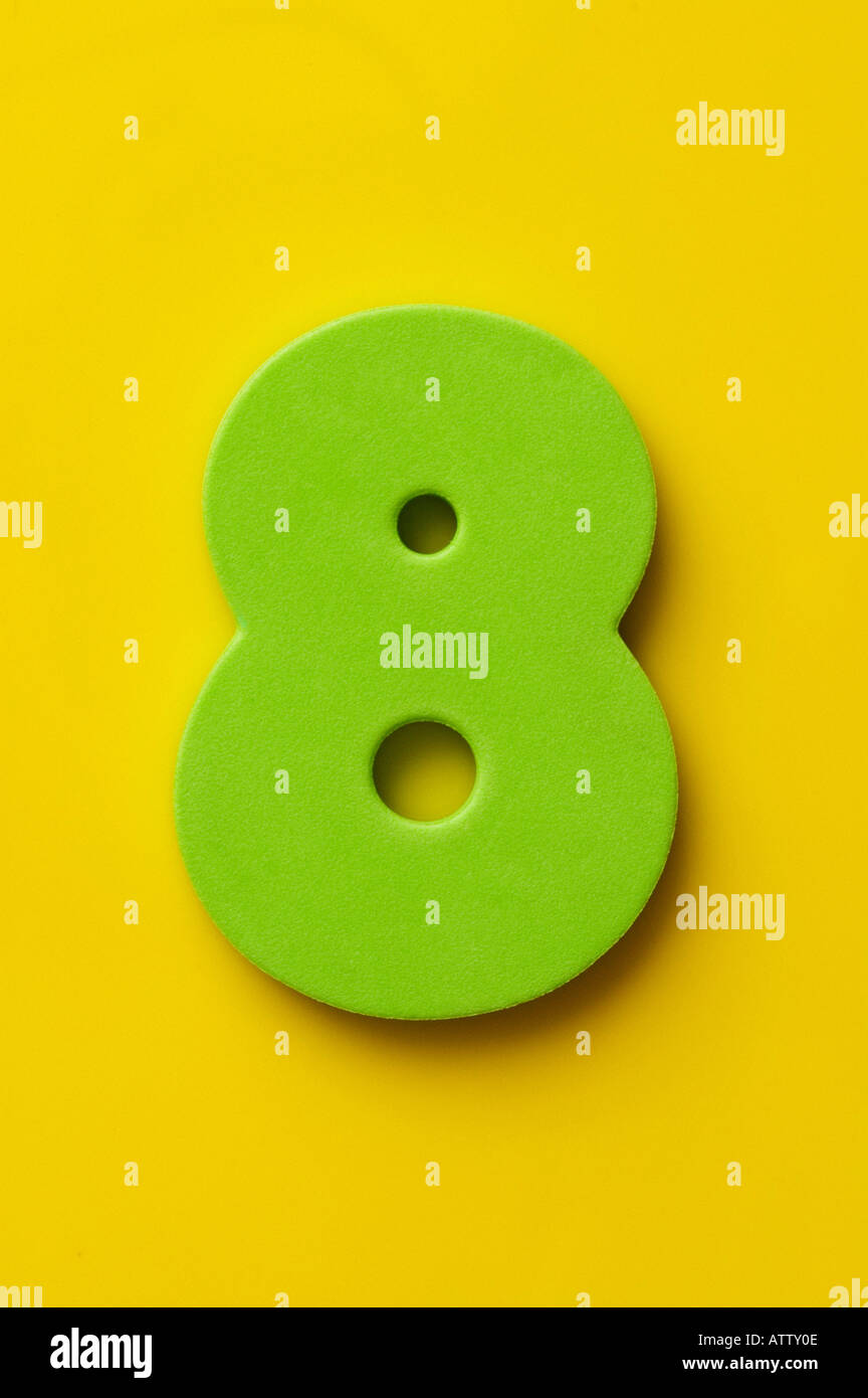Numero otto 8 figura alfabeto Foto Stock